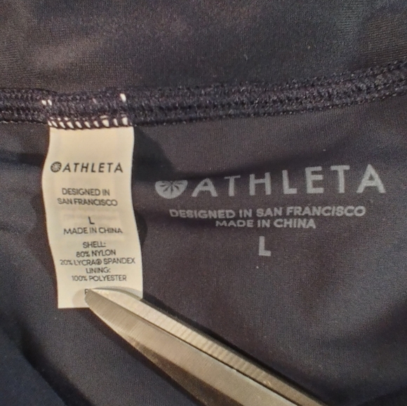 Athleta Skort Black NWT Shirred Band Swim Skort Chlorine Resistant Large - Picture 5 of 10